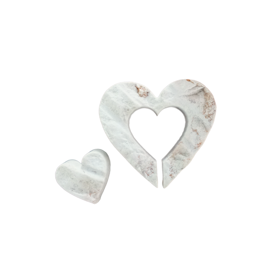 Nesting hearts made from Jerusalem Stone