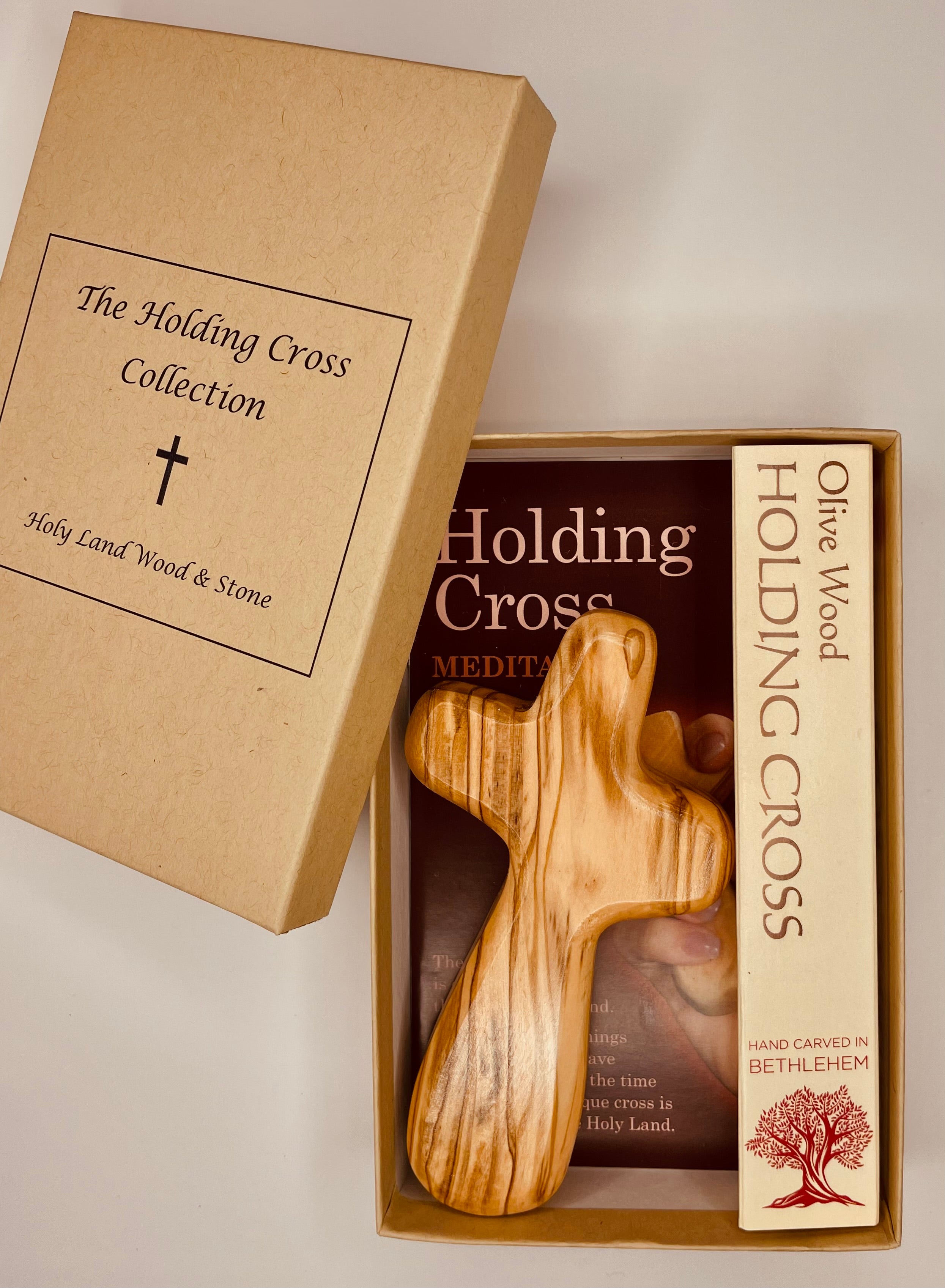 Bethlehem Olive wood holding cross gift box